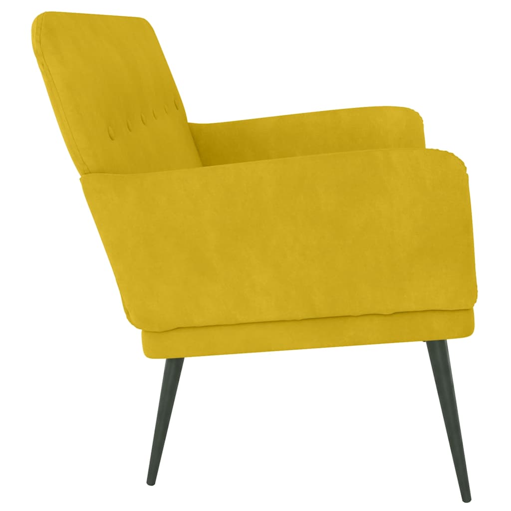 Banco 108x79x79 cm veludo amarelo