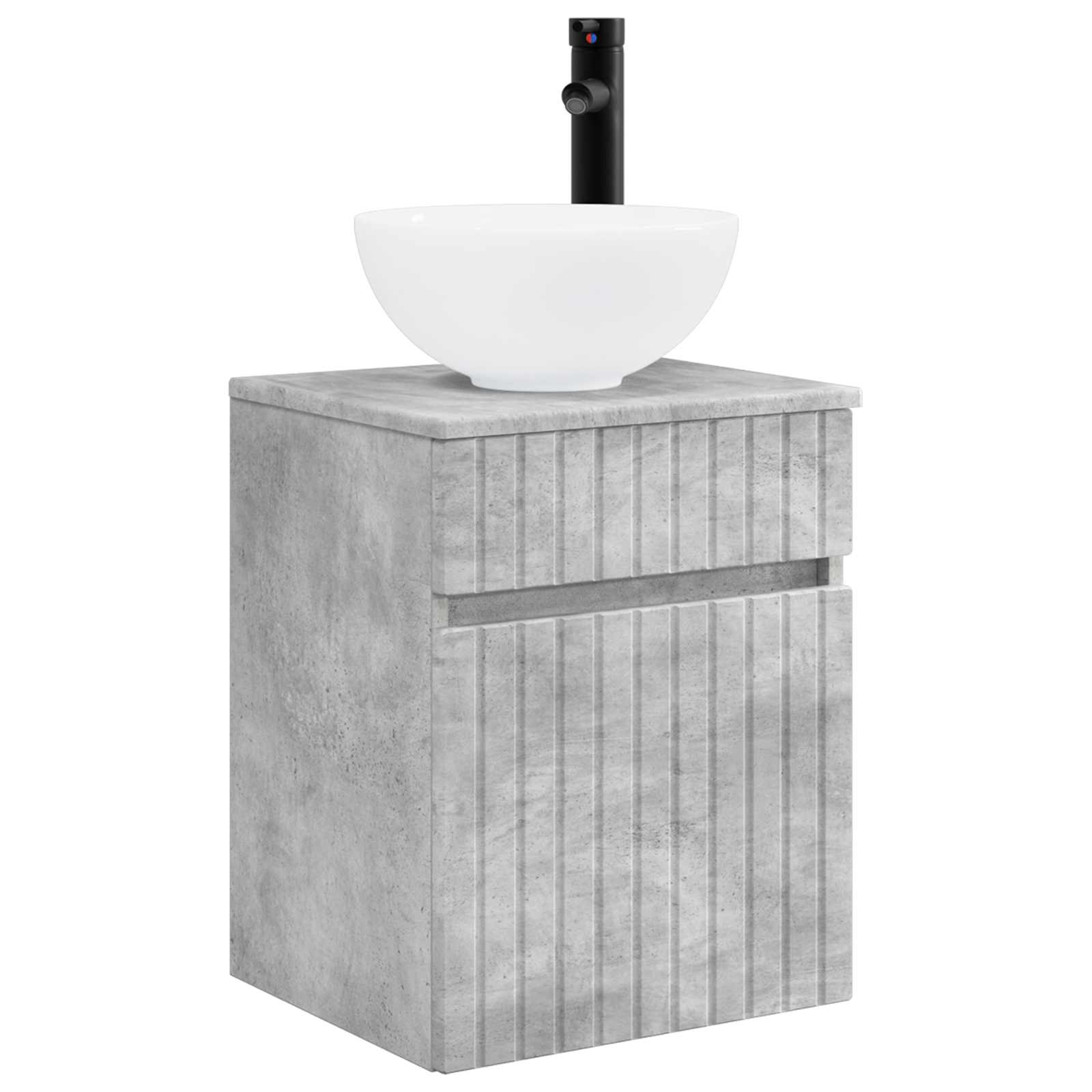 Vanidade de pia de parede cinzento cimento 39 x 41 x 64,5 cm