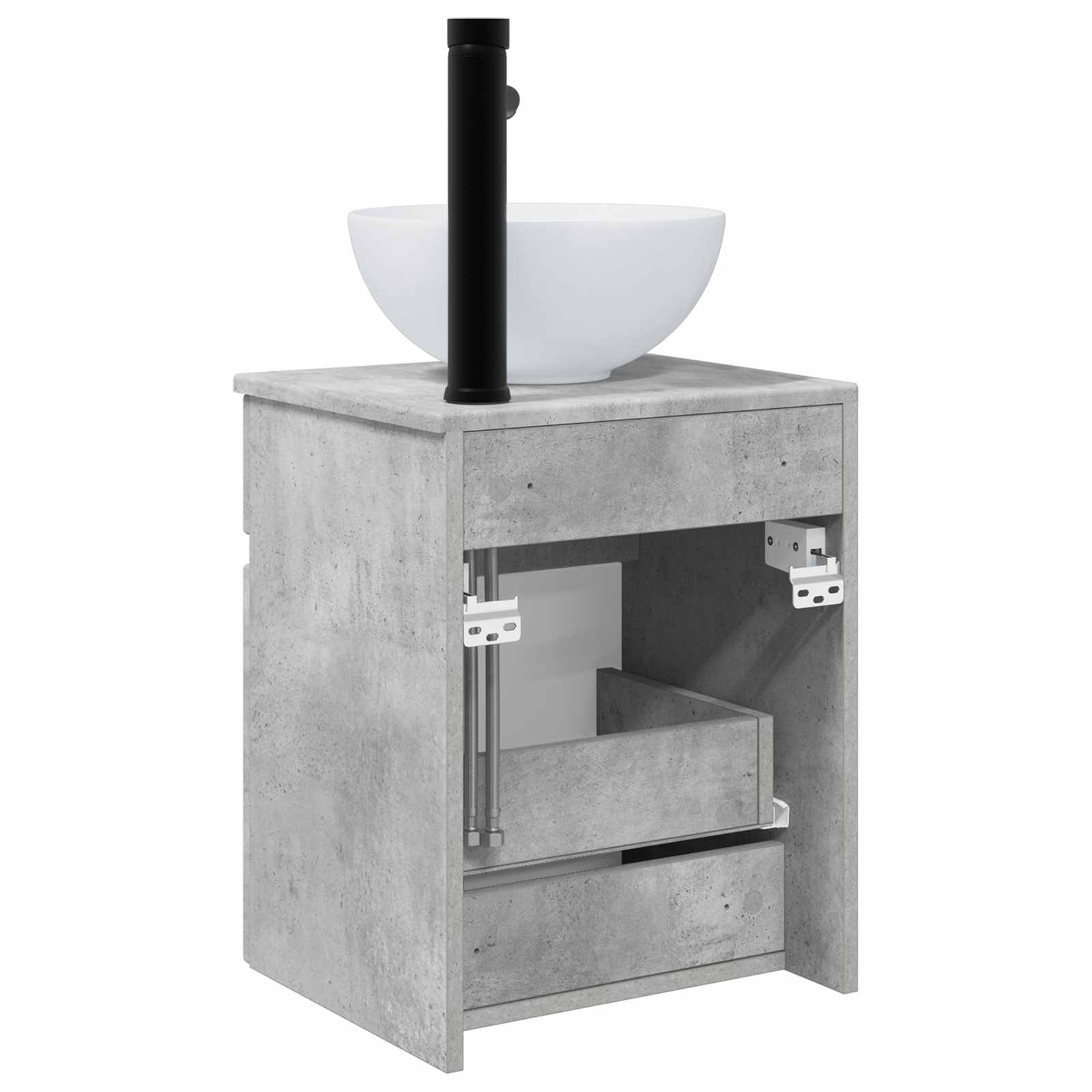 Vanidade de pia de parede cinzento cimento 39 x 41 x 64,5 cm