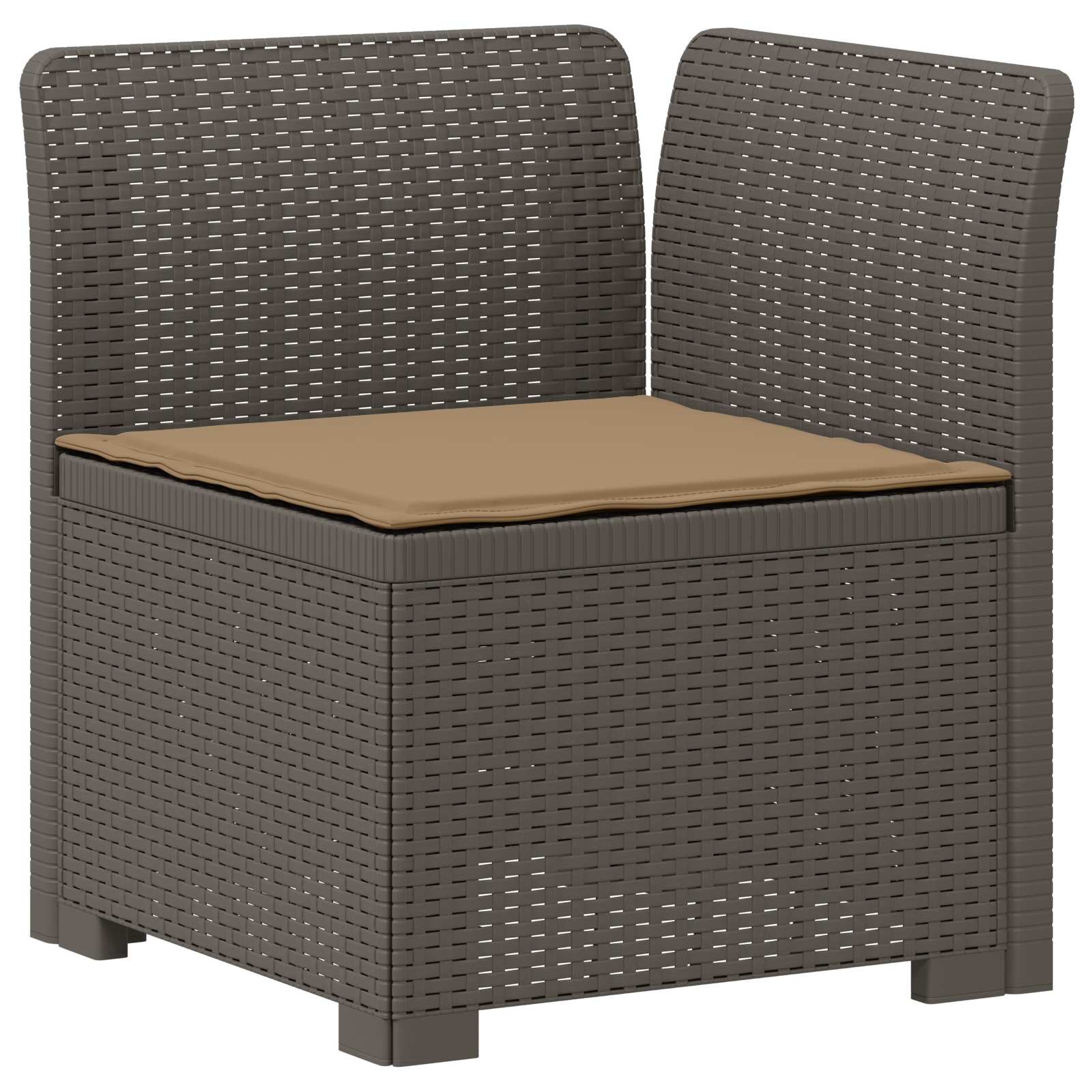 Sofá de jardim 1 lugar com almofada look rattan PP
