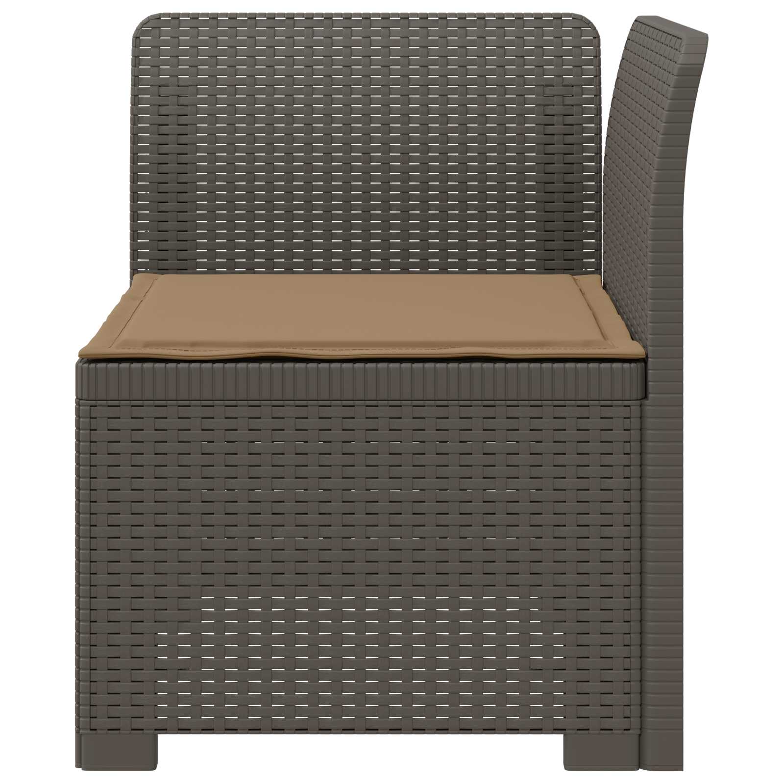 Sofá de jardim 1 lugar com almofada look rattan PP