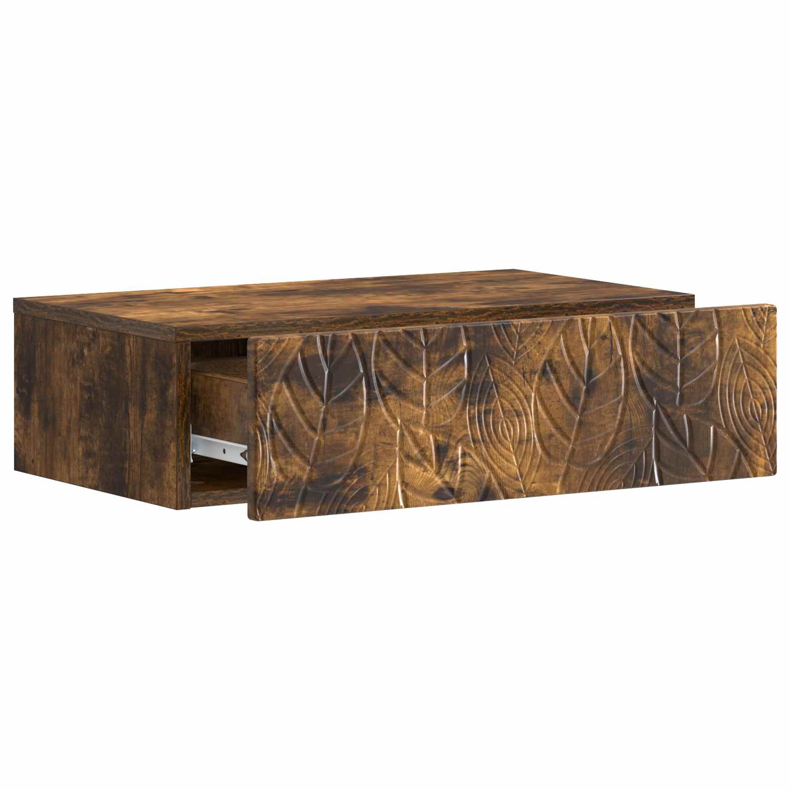 Mesa lateral de parede carvalho fumado 87,5 x 34,5 x 17 cm