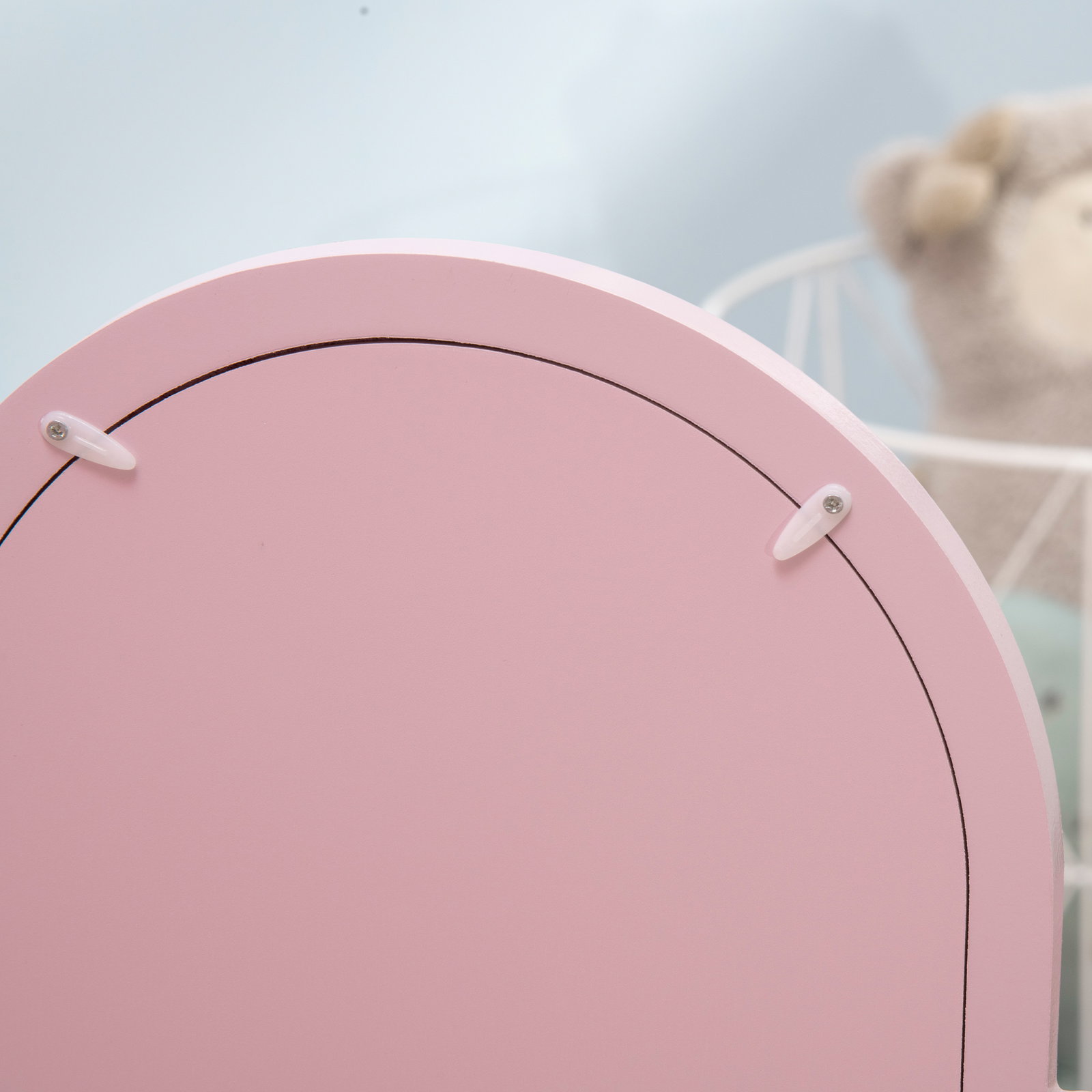 Toucador para crianças com espelho e banco toucador de maquilhagem para crianças de 3 a 6 anos 52x32x85 cm rosa