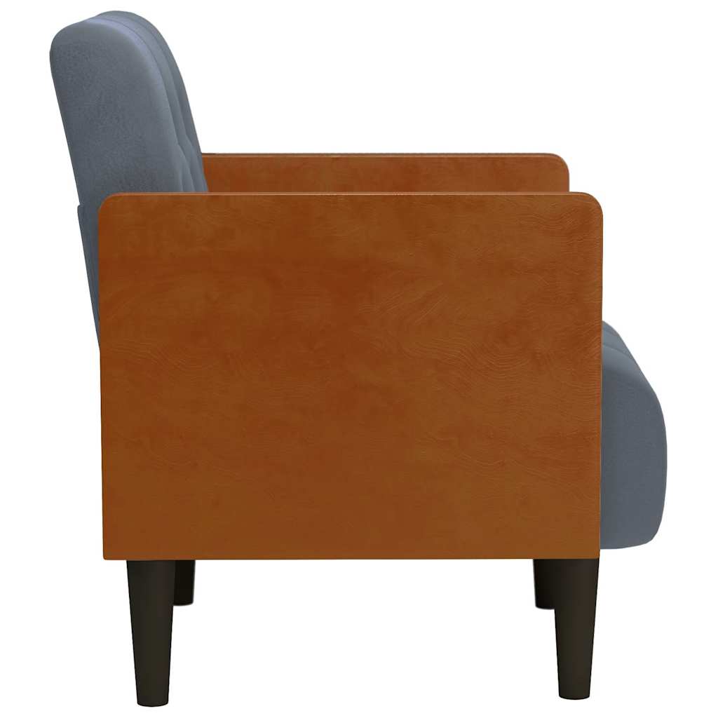 Poltrona com apoio de braços 55 cm veludo cinzento-escuro