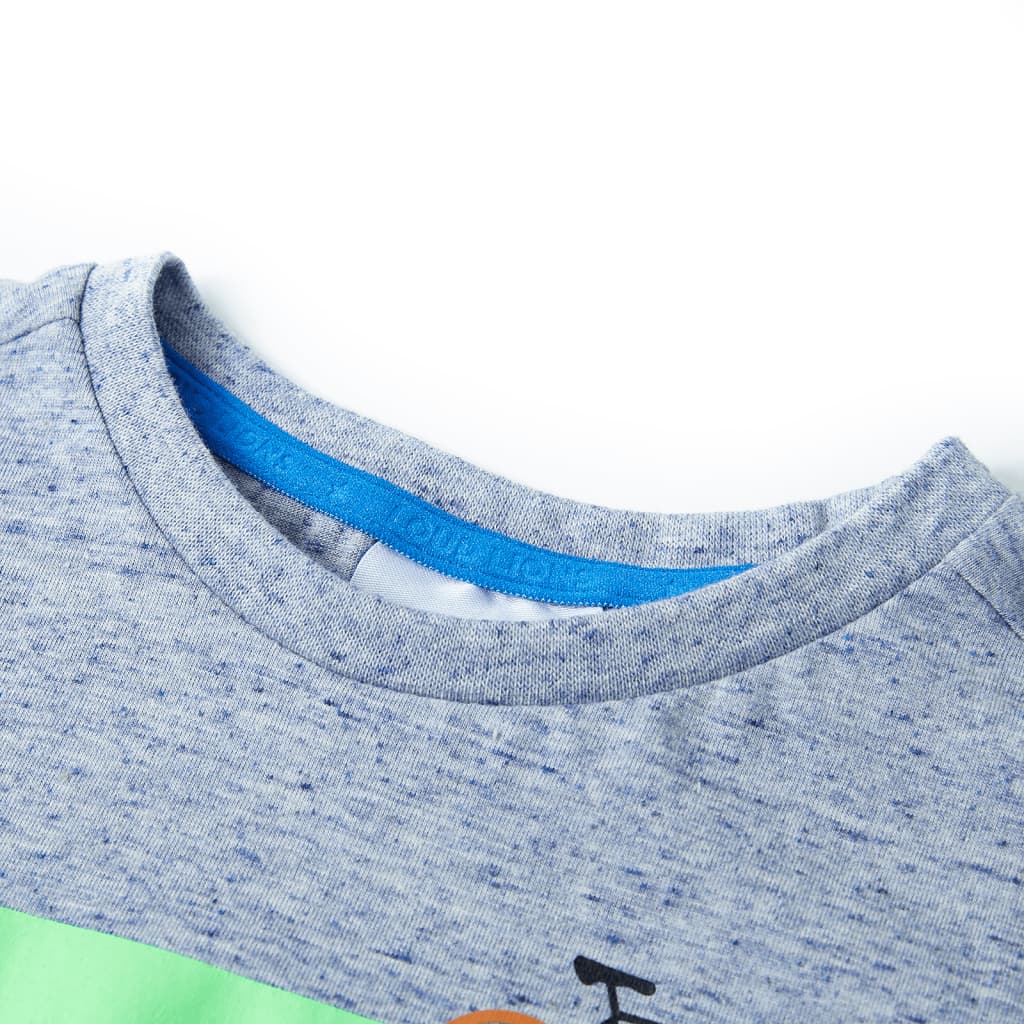 T-shirt de manga curta para criança azul-mesclado 116