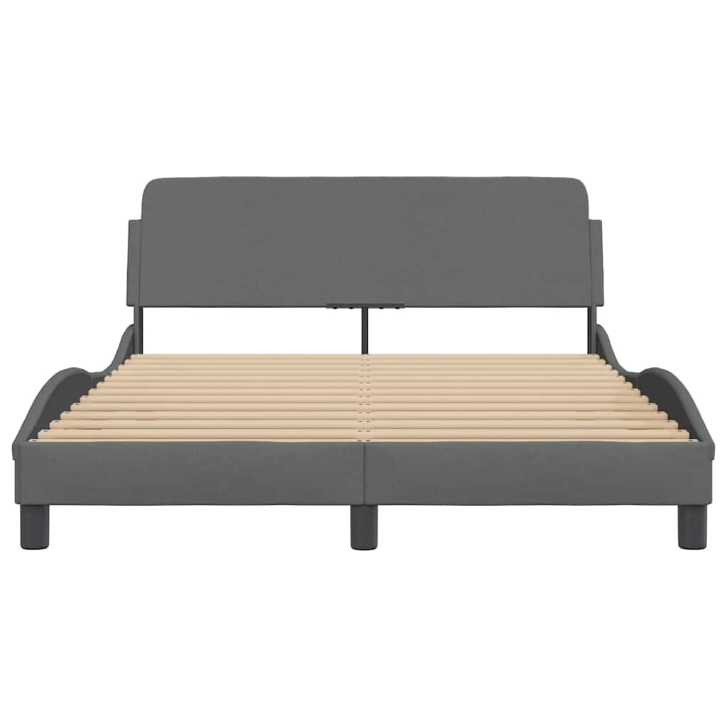 Estrutura de cama dover 120x200 cm tecido cinzento-escuro