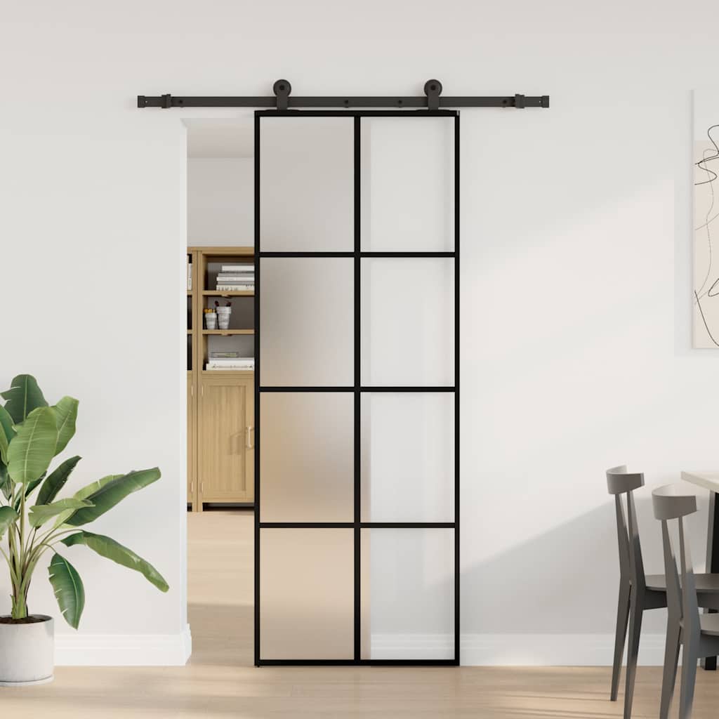 Porta deslizante c/ conj. ferragens 76x205cm vidro esg/alumínio