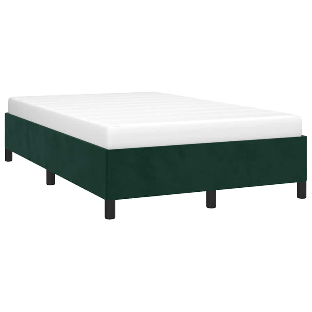 Estrutura de cama com colchão verde escuro 120x190 cm veludo