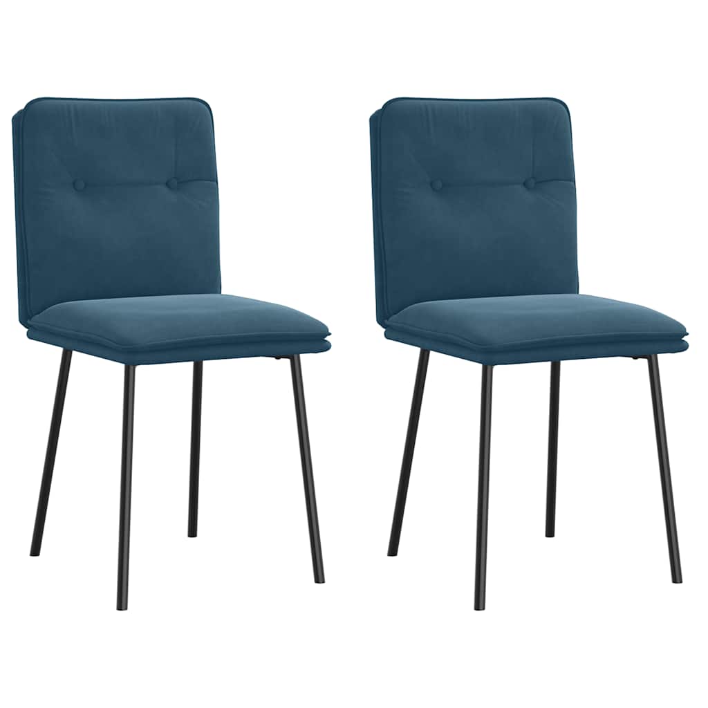 Cadeiras de jantar 2 pcs veludo azul