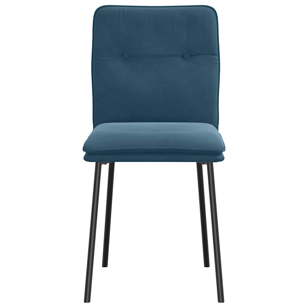 Cadeiras de jantar 2 pcs veludo azul