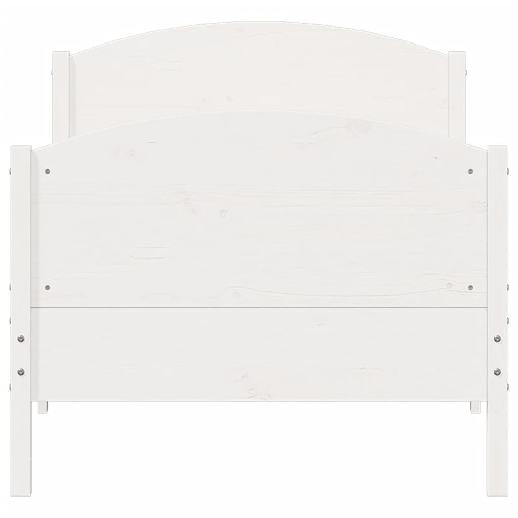 Cama sem colchão 75x190 cm madeira de pinho maciça branco