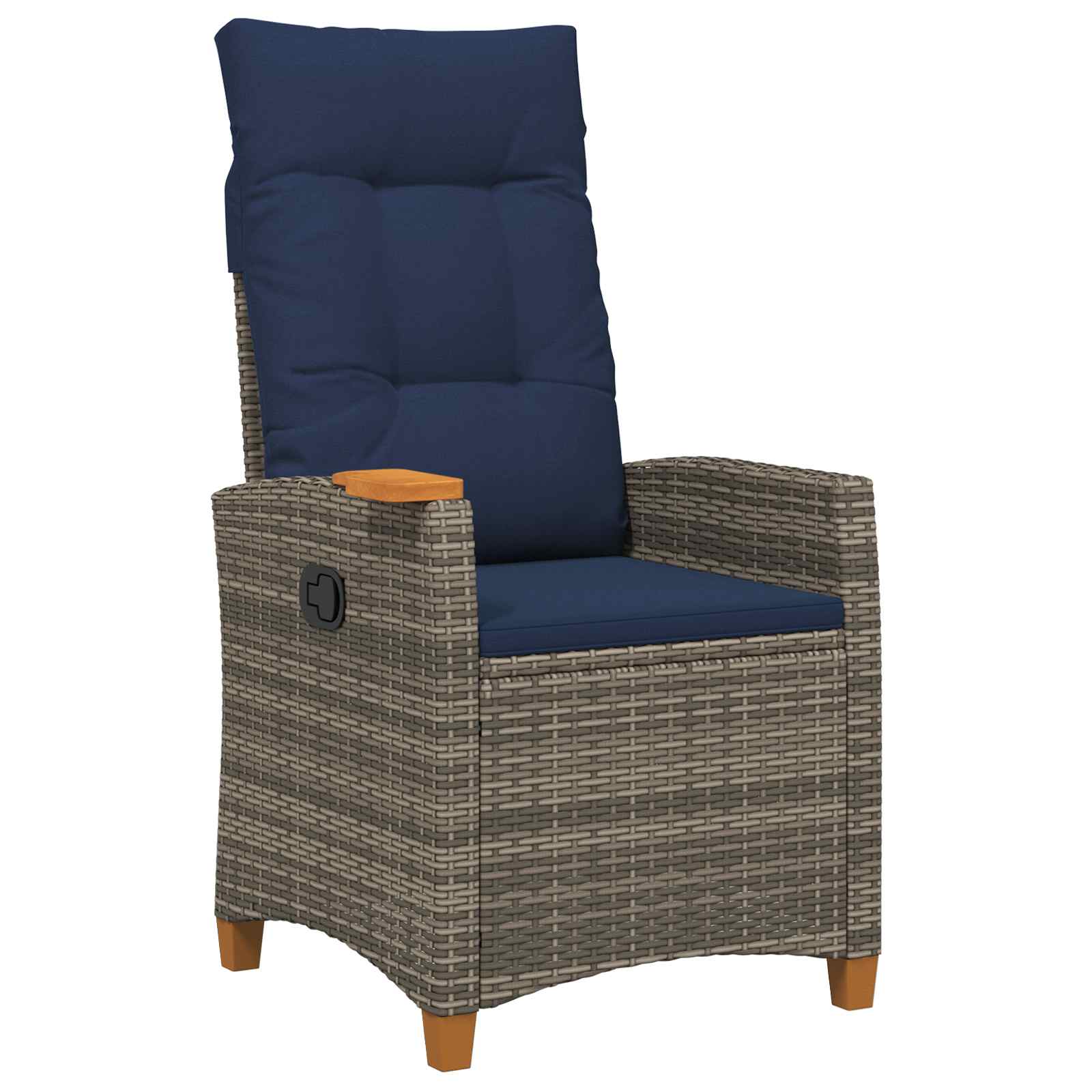 Cadeira reclinável com prato para chá 62 x 64 x 112 cm vime PE