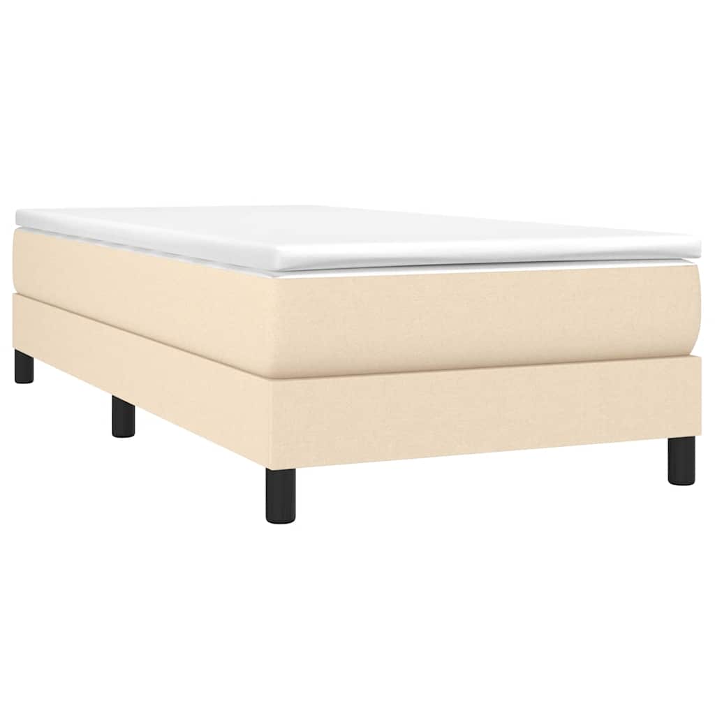Estrutura de cama com molas 90x190 cm tecido creme