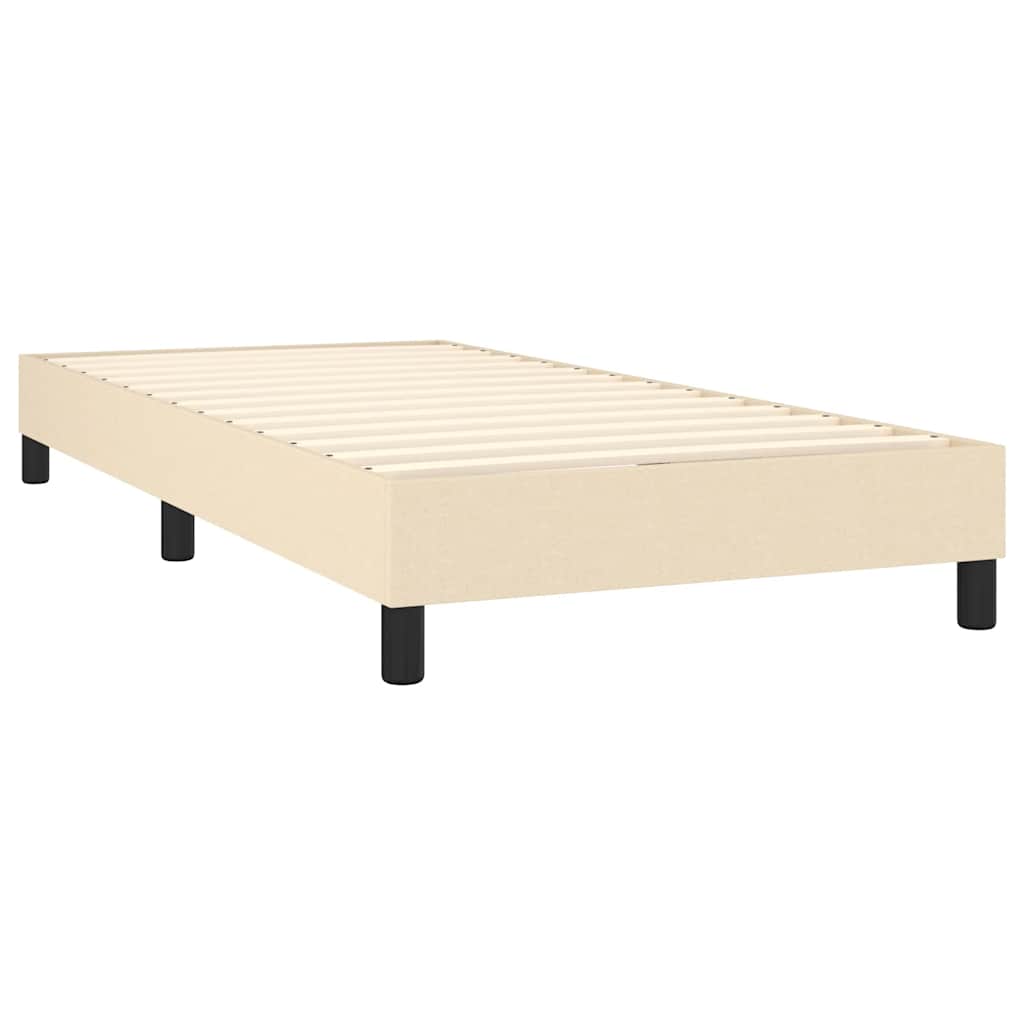 Estrutura de cama com molas 90x190 cm tecido creme
