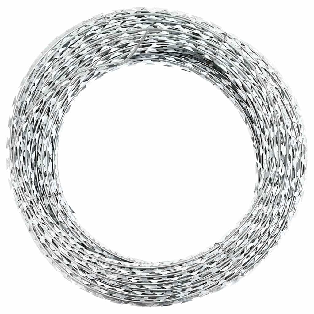 Rolo de arame farpado bto-22 concertina aço galvanizado 150 m