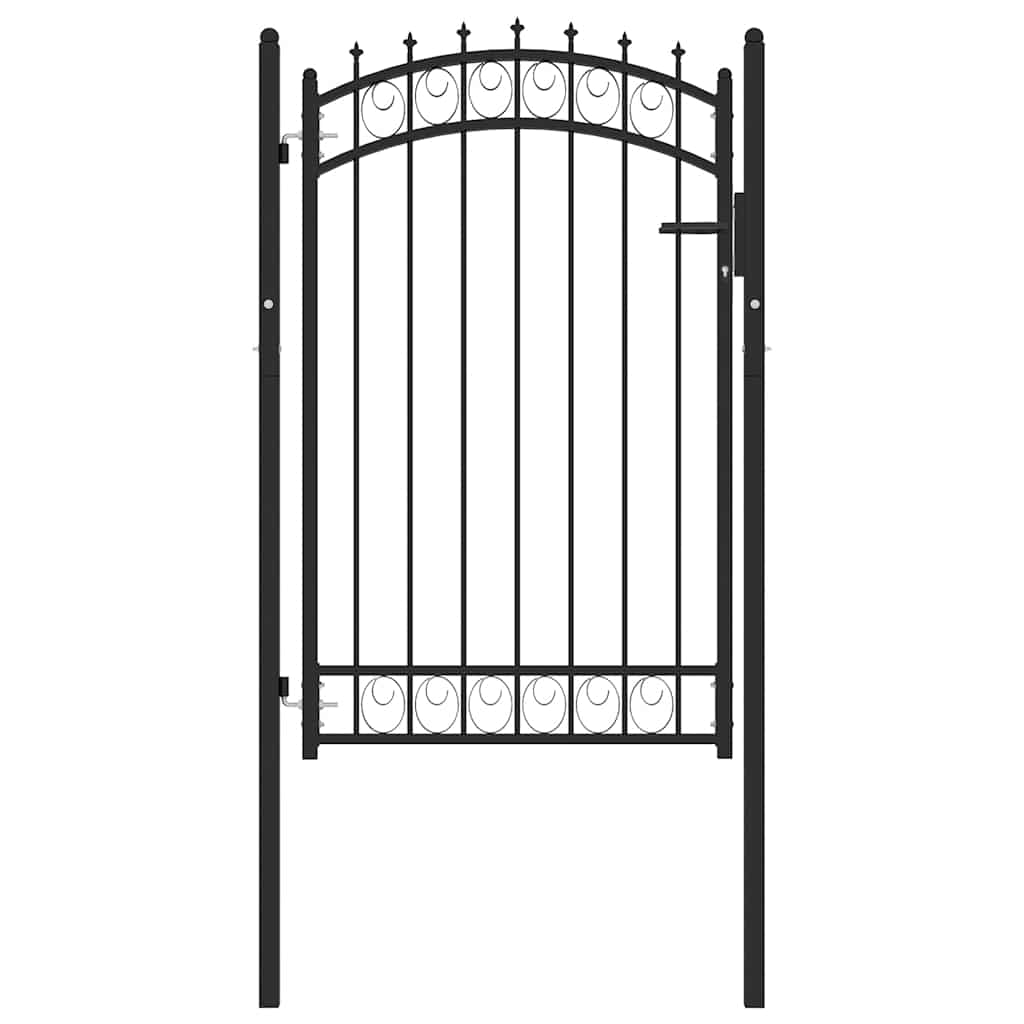 Portão de cerca emmen com pontas de aço 103x117 cm preto