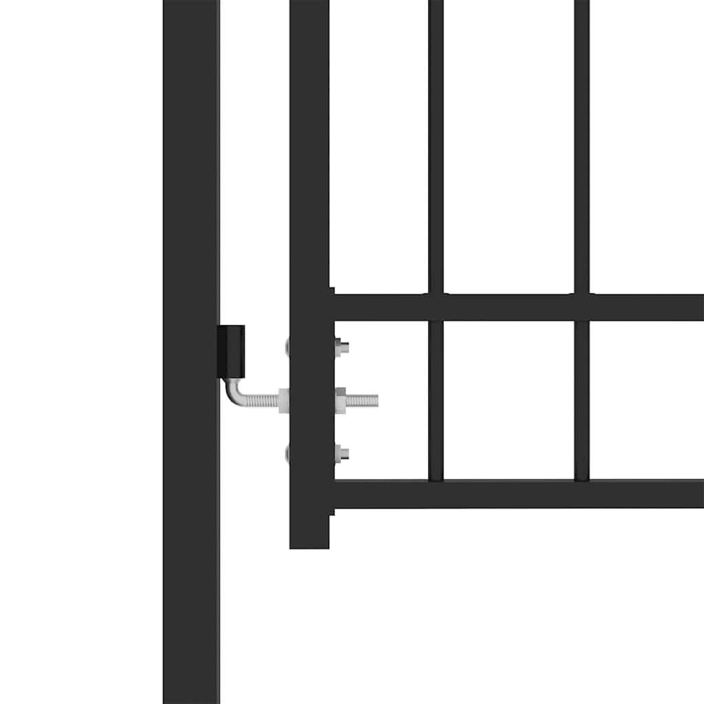 Portão de cerca emmen com pontas de aço 103x117 cm preto