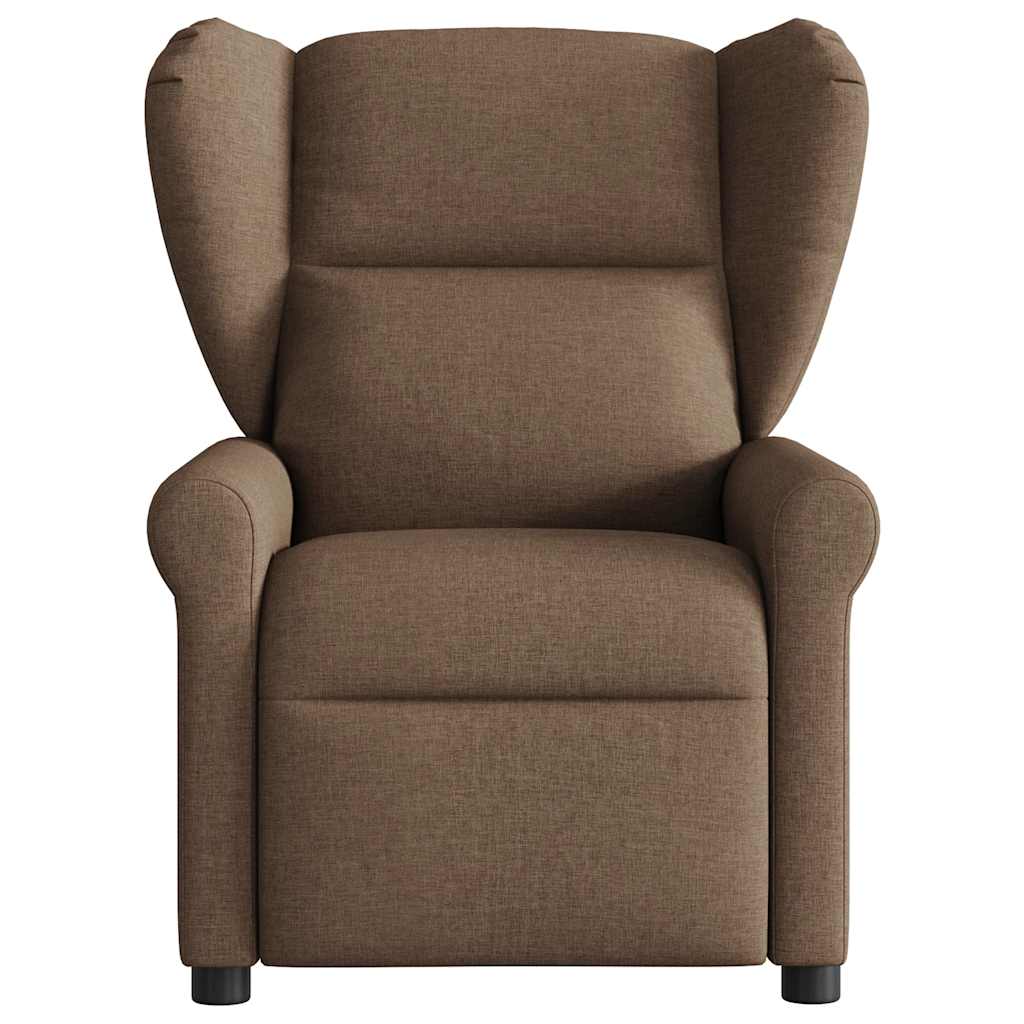Poltrona de massagens reclinável elétrica tecido castanho
