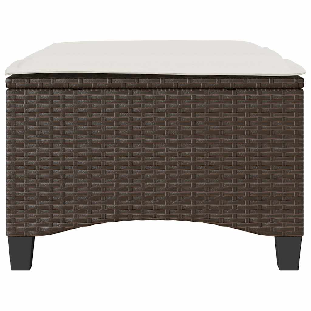 Bancos jardim com almofadas 2 unid 55x55x36 cm vime PE castanho
