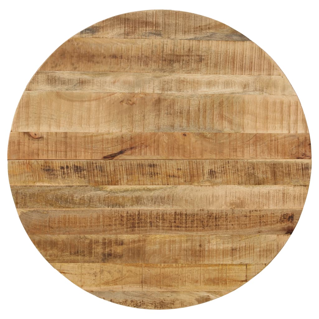 Mesa jantar madeira de mangueira maciça áspera + aço 120x77 cm
