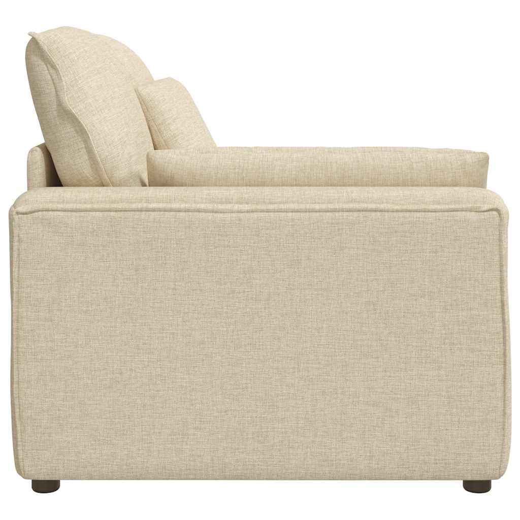 Módulo de extremidade de apoio de braço para sofá modular com almofadas, cor creme, 100 cm