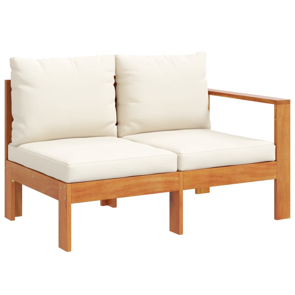 4 Pcs conjunto de sofás de jardim com almofadões acácia maciça