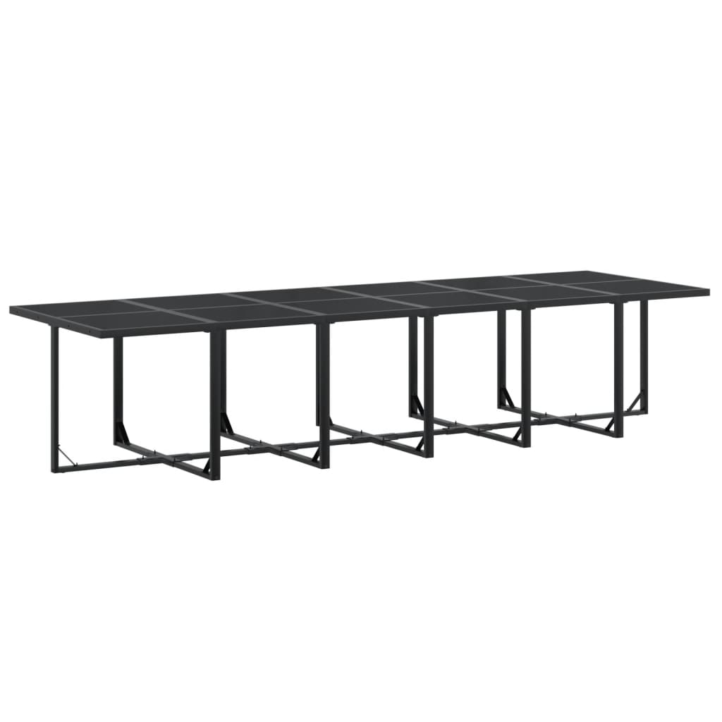 17 Pcs conjunto de jantar para jardim textilene preto