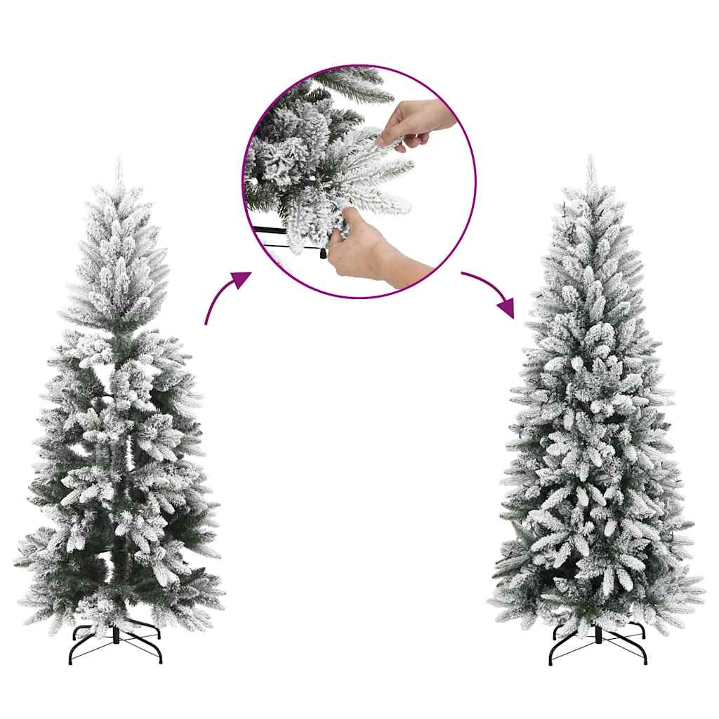 Árvore de natal artificial com 150 luzes LED e neve 120 cm