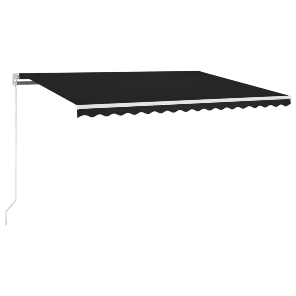 Toldo retrátil manual com LED 450x350 cm antracite