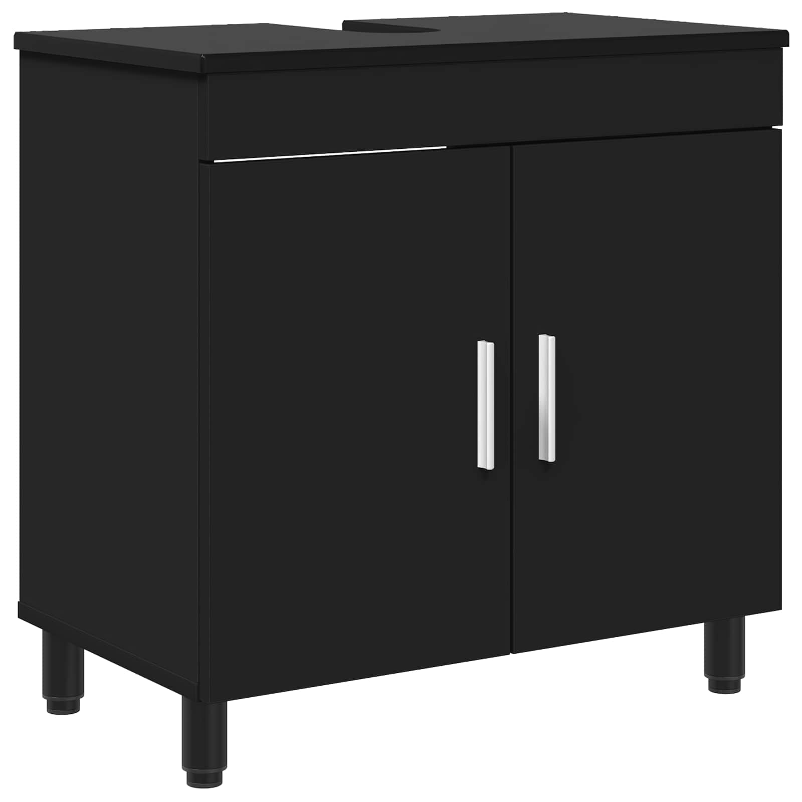 Unidade de vaidade para banheiro preto 60 x 35 x 60 cm