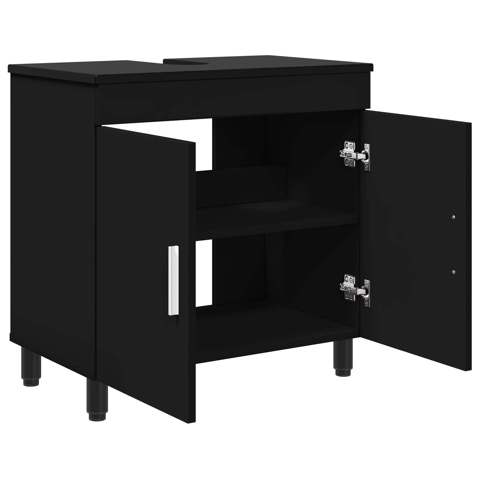 Unidade de vaidade para banheiro preto 60 x 35 x 60 cm