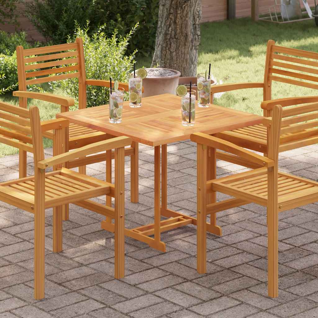 Tampo de mesa quadrado 80x80x2,5 cm madeira de teca maciça