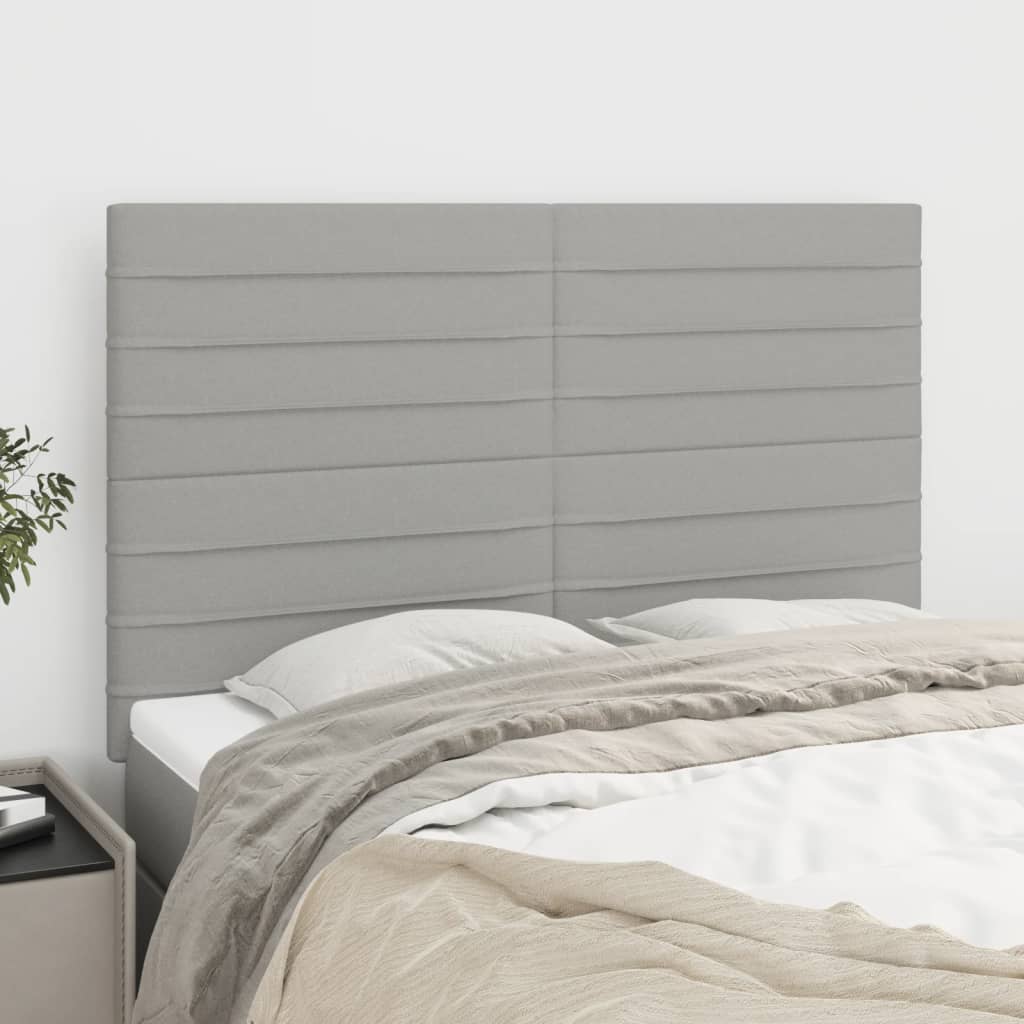 Cabeceira cinza claro 144x5x118/128 cm tecido