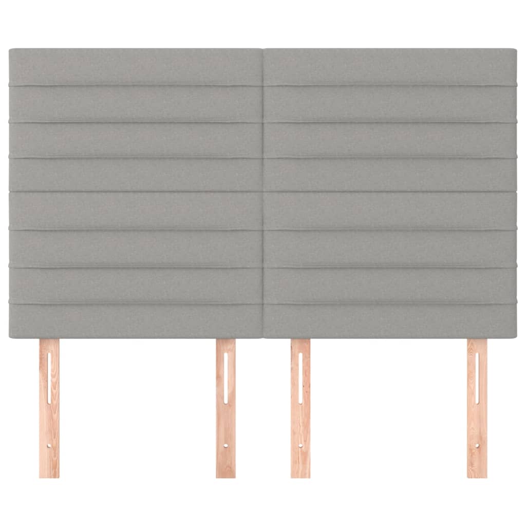 Cabeceira cinza claro 144x5x118/128 cm tecido