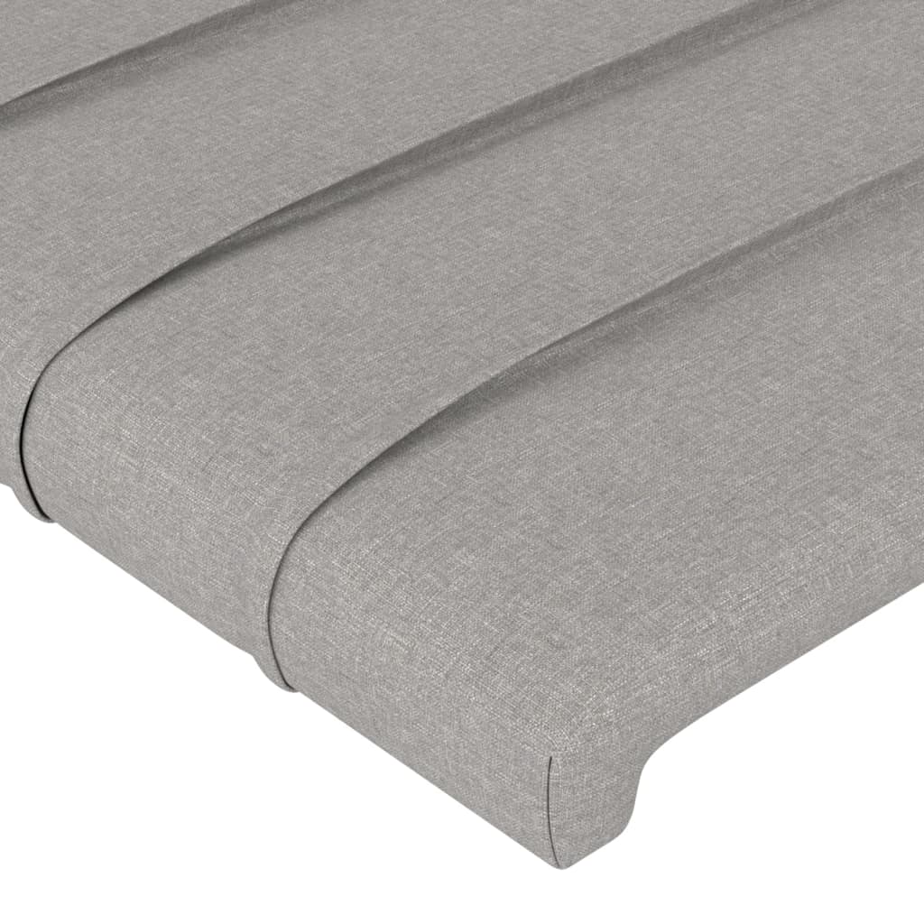 Cabeceira cinza claro 144x5x118/128 cm tecido