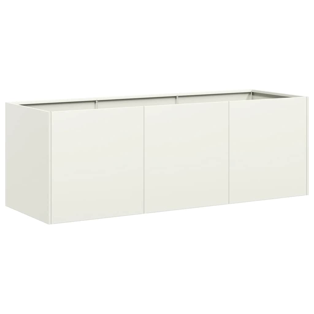 Vaso floreira 120x40x40 cm aço laminado a frio branco