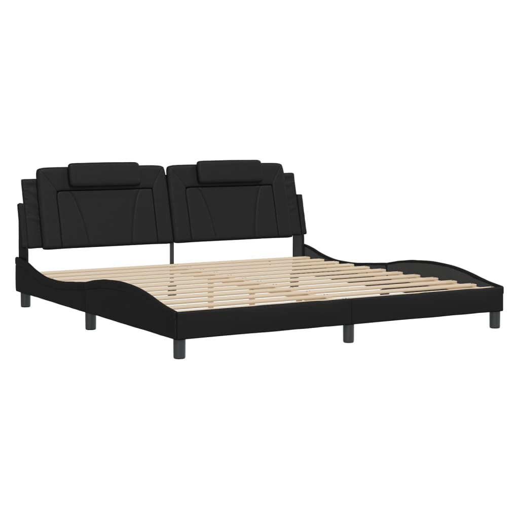 Estrutura de cama viana com LED sem colchão 200x200cm preto