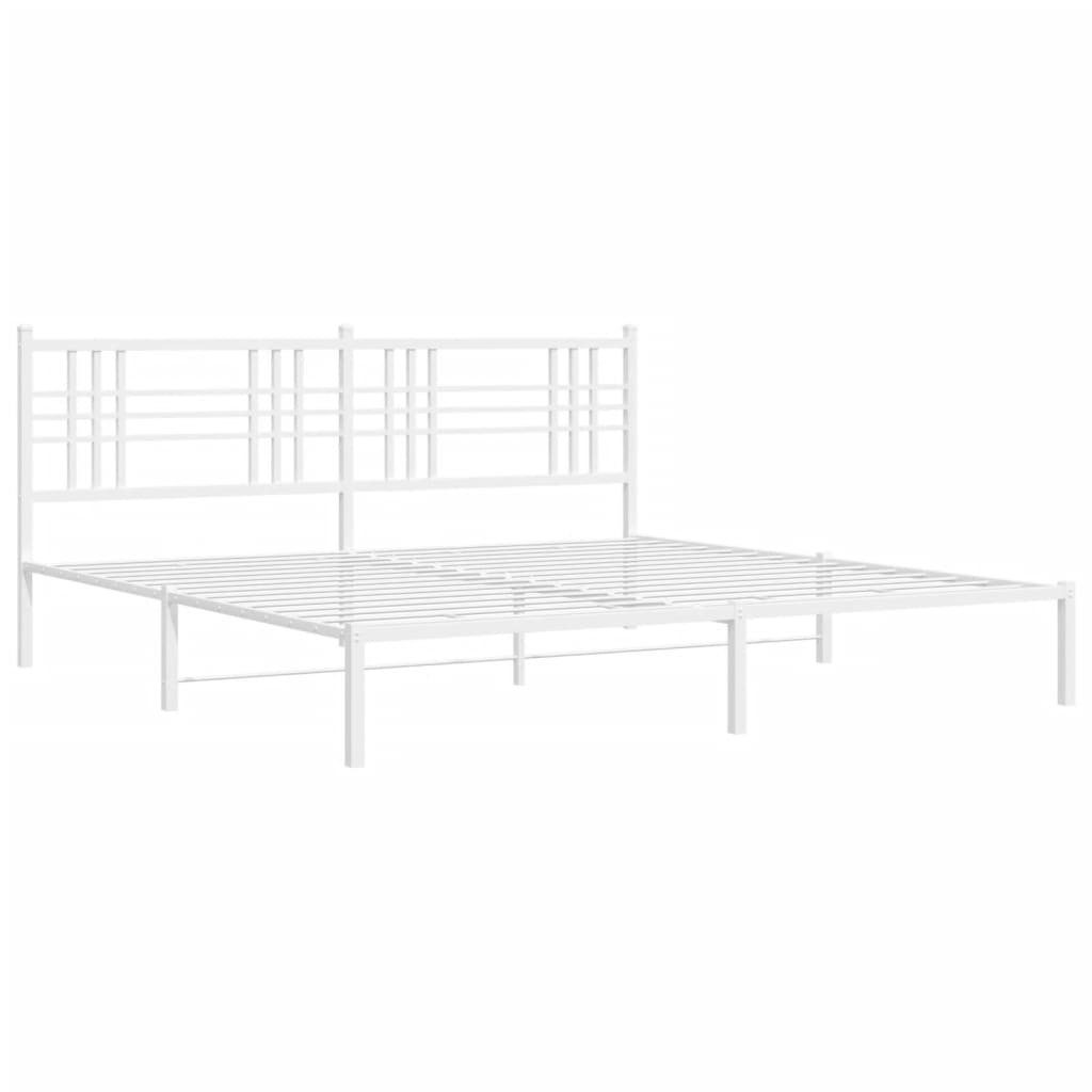 Estrutura de cama com cabeceira 183x213 cm metal branco