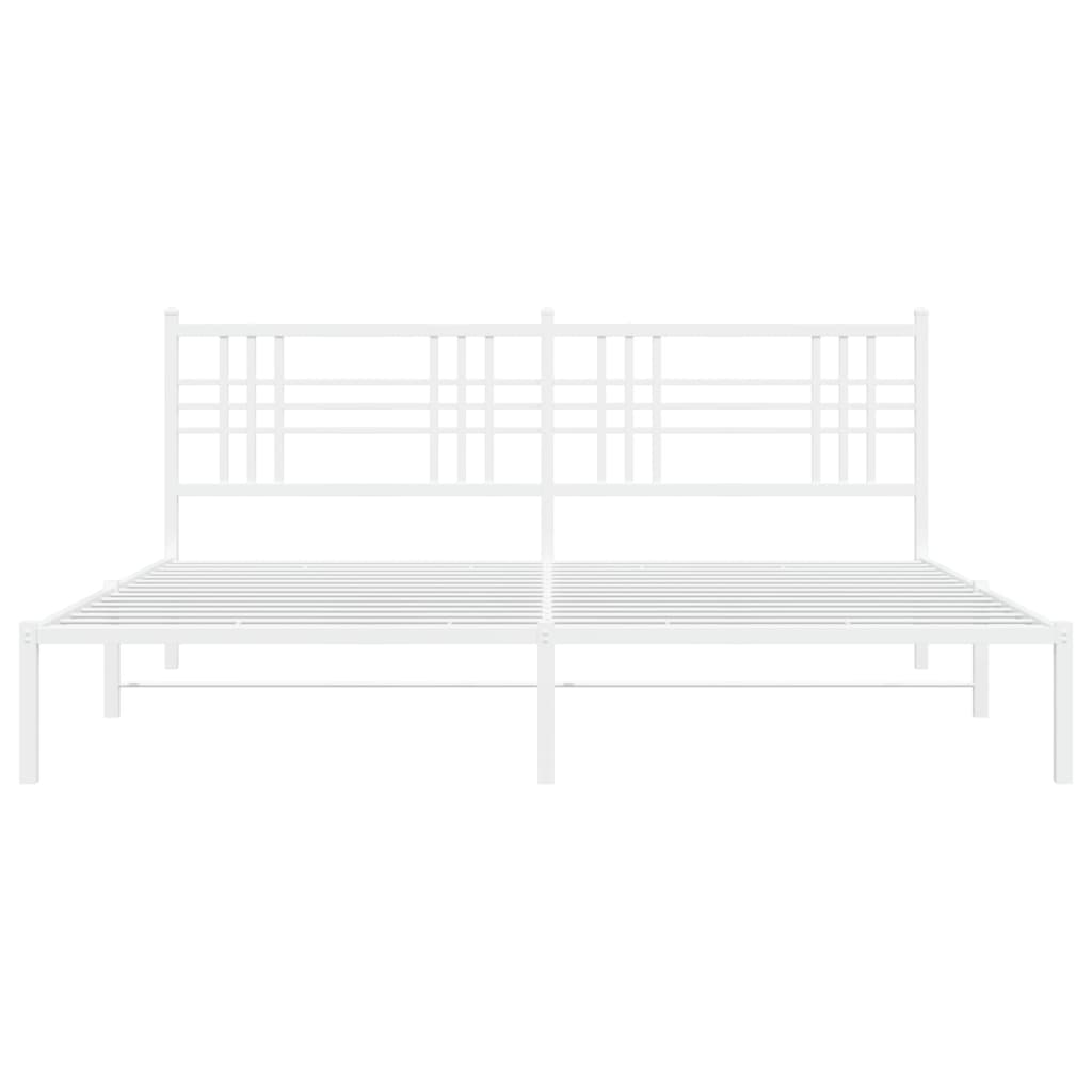 Estrutura de cama com cabeceira 183x213 cm metal branco