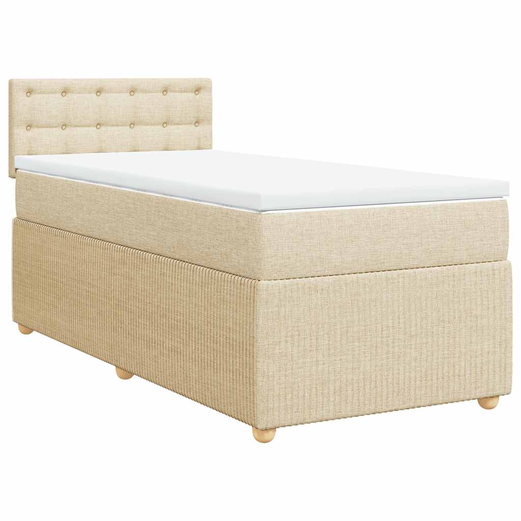 Cama com molas/colchão 80x200 cm tecido cor crème