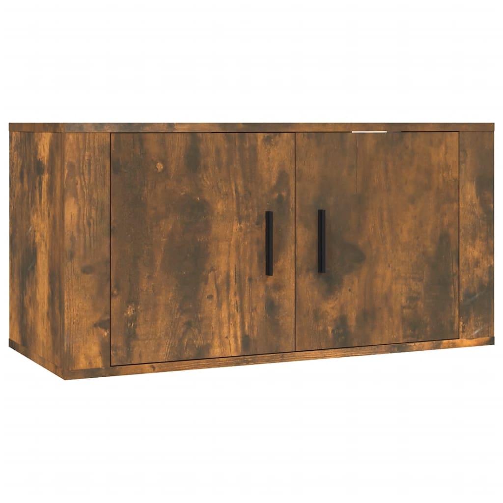 Móveis de TV de parede 2 pcs 80x34,5x40 cm carvalho fumado