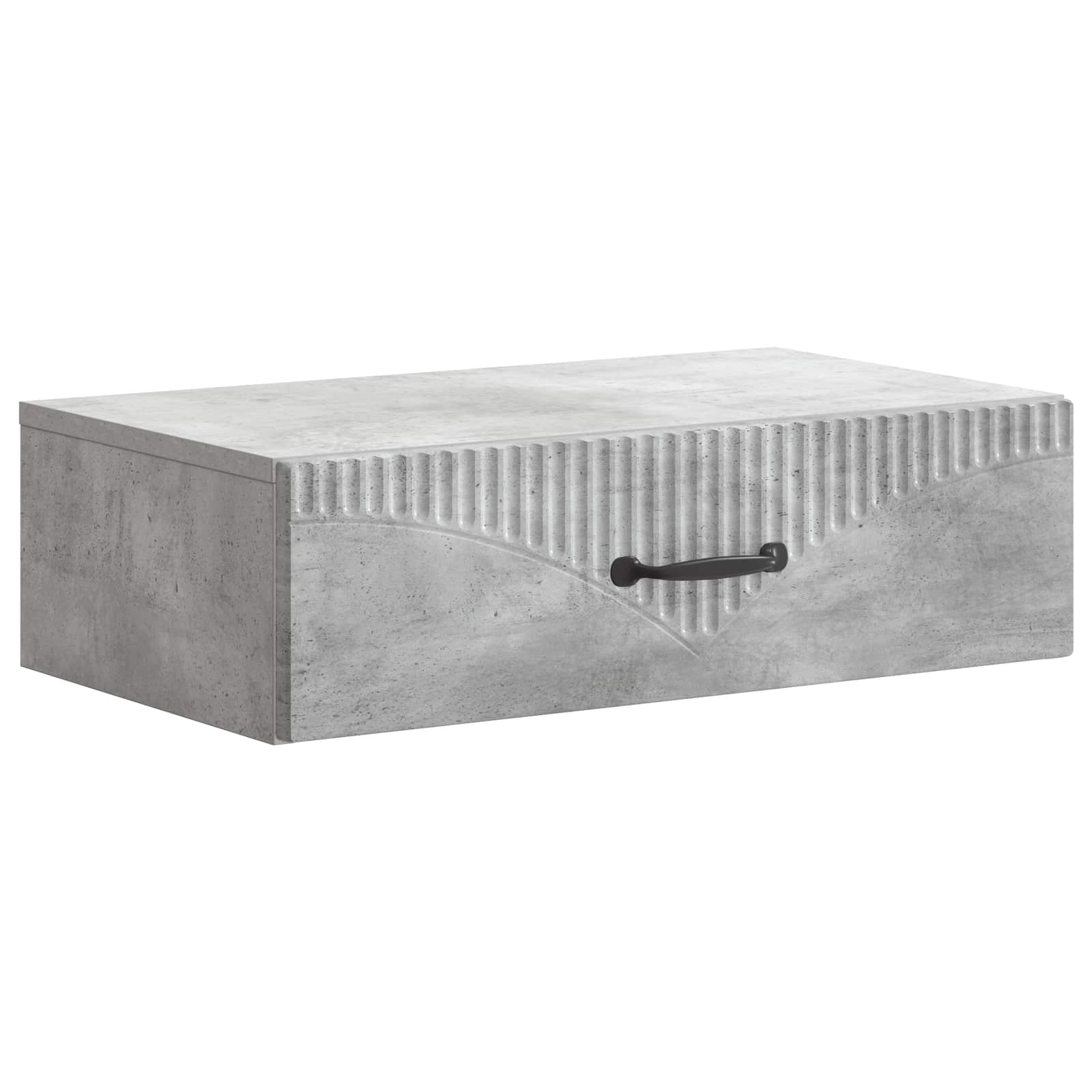 Mesa lateral de parede cinzento cimento 59 x 34,5 x 17 cm