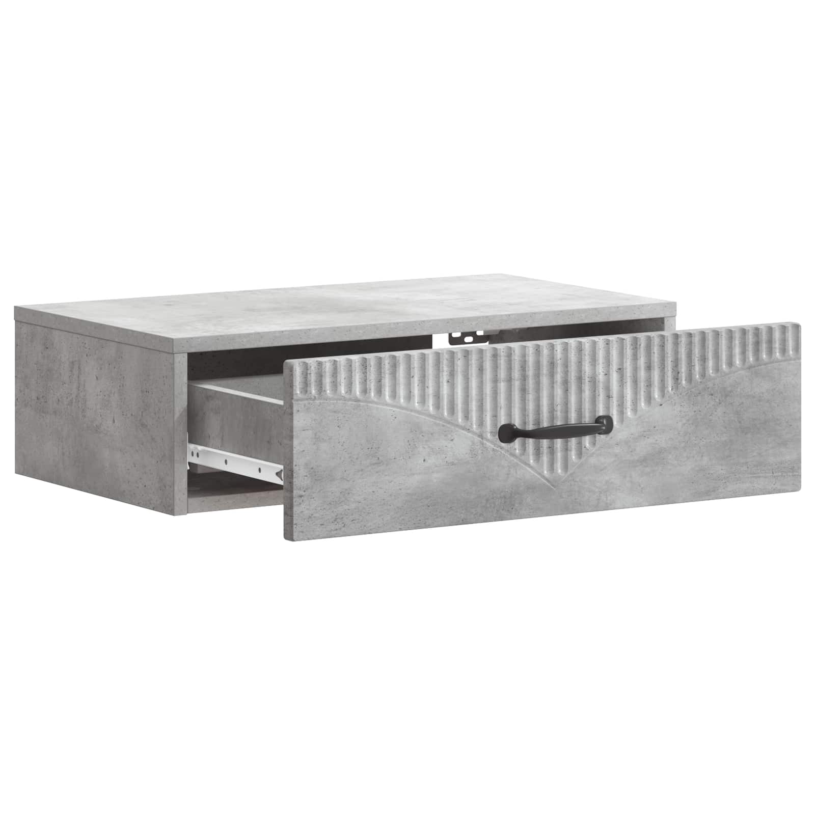 Mesa lateral de parede cinzento cimento 59 x 34,5 x 17 cm