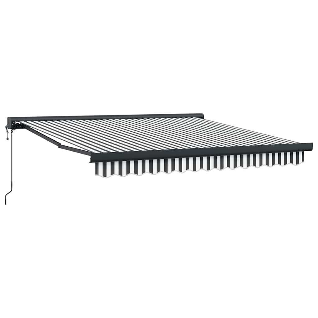 Toldo retrátil 3x2,5 m tecido e alumínio antracite e branco