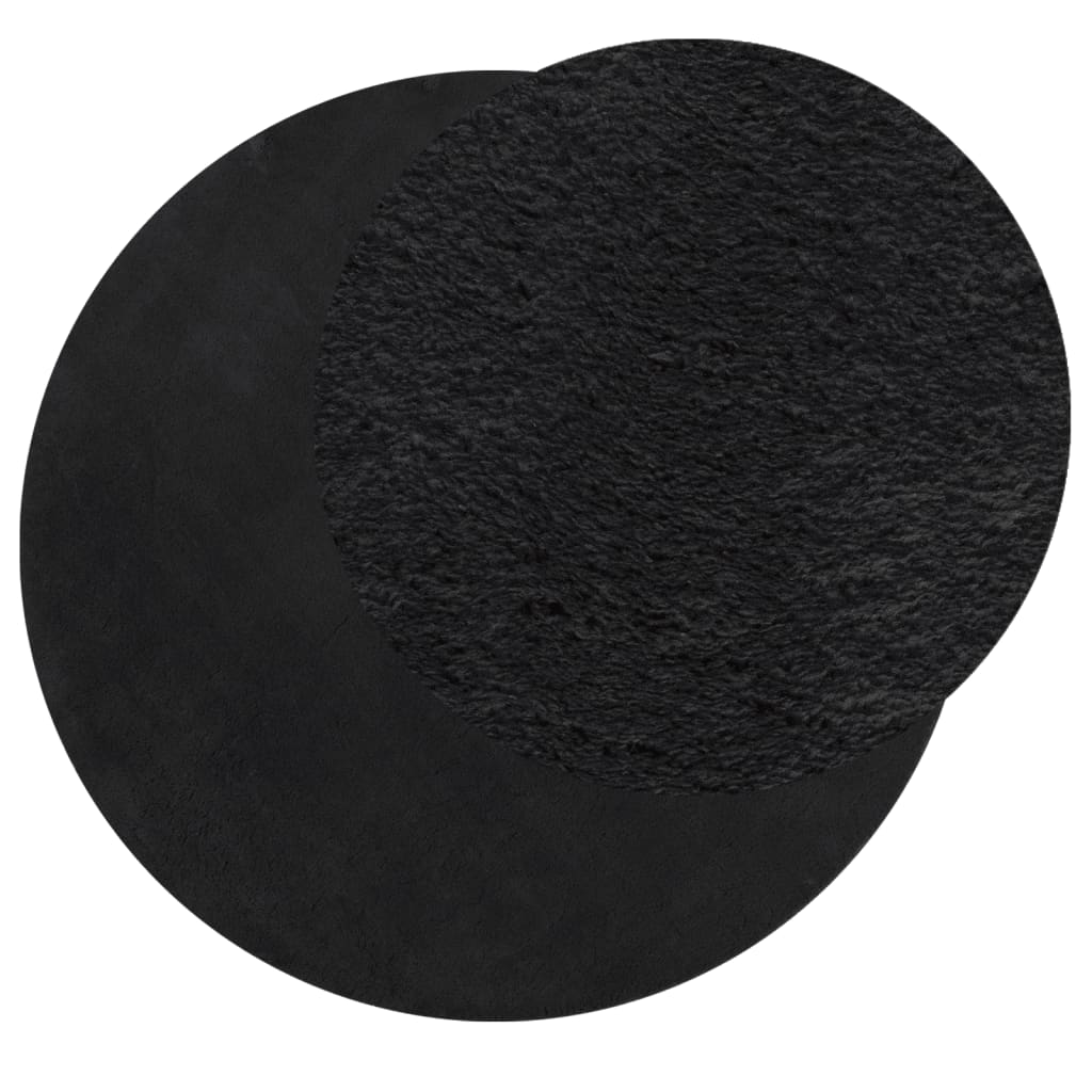 Tapete pelo curto macio e lavável huarte ø 160 cm preto