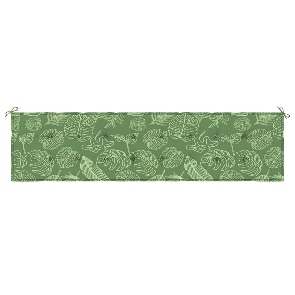 Almofadão para banco de jardim 200x50x3 cm tecido padrão folhas
