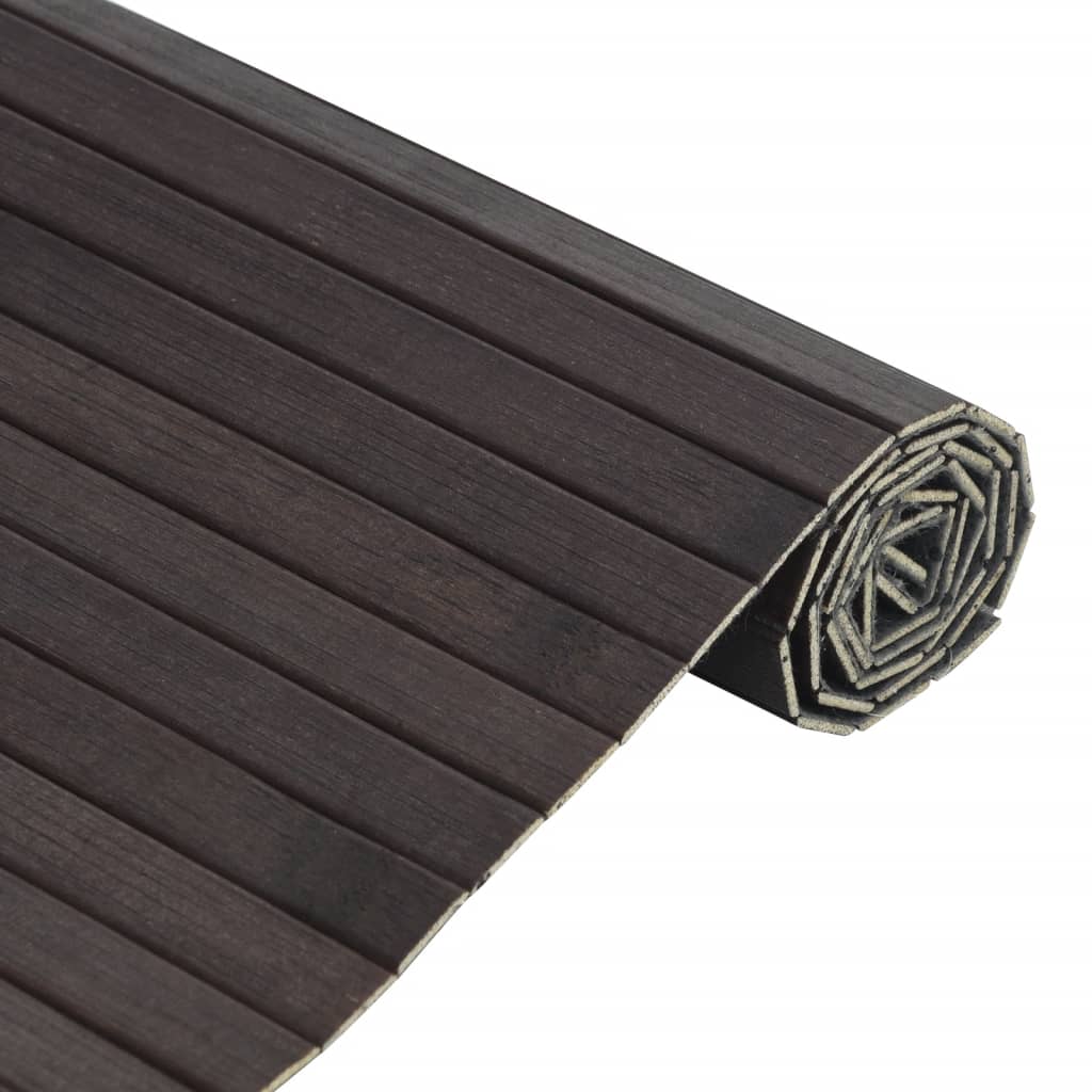 Tapete retangular 70x300 cm bambu castanho-escuro