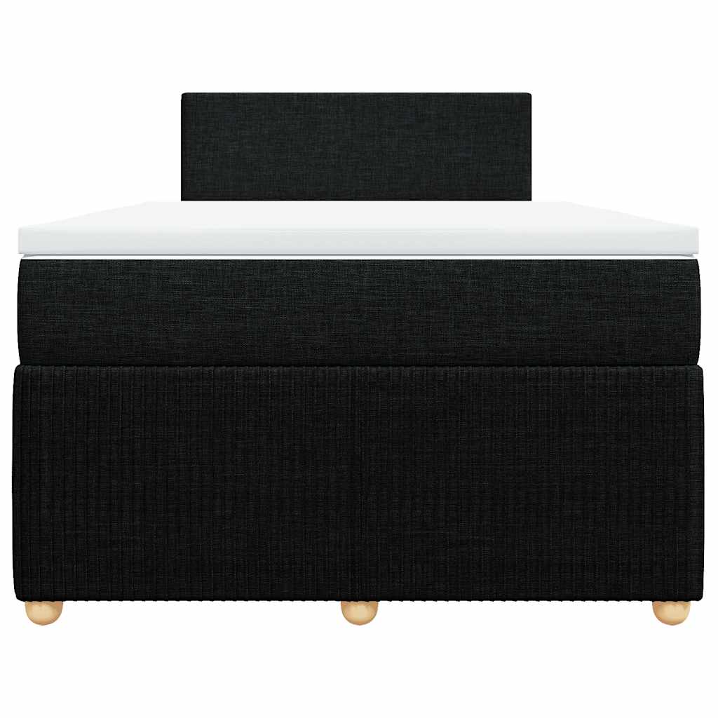 Cama com molas/colchão 120x200 cm tecido preto