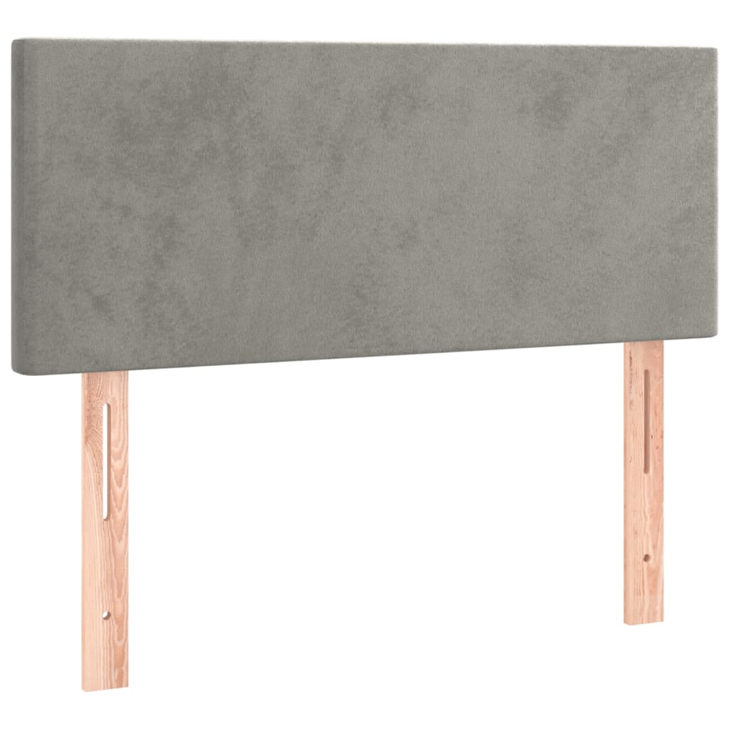 Cabeceira de cama c/ luzes LED veludo 80x5x78/88 cm cinza-claro