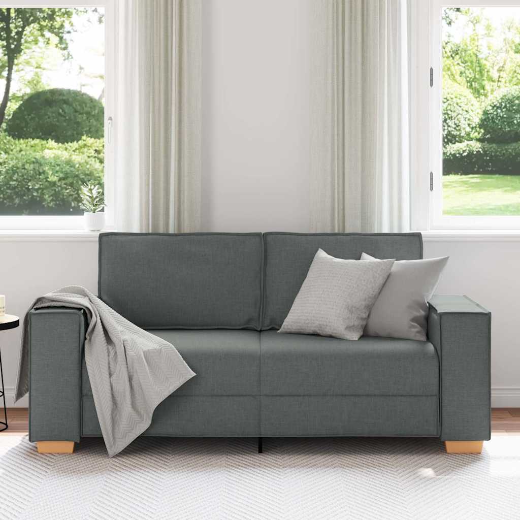Sofá de 2 lugares cinza escuro 180x78x84 cm tecido